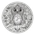 Mandala. Owl. Zentangle. Royalty Free Stock Photo