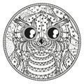 Mandala. Owl. Zentangle Royalty Free Stock Photo