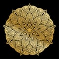 Mandala pattern.Arabic Vintage decorative ornament.Mandala on black background.