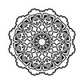 Mandala pattern with black and white color. Decoration mandala ornament background for coloring book. Arabian decoration mandala