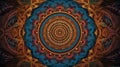 Mandala pattern colored background.AI illustration. Meditation element for India yoga generative AI