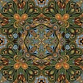 Mandala pattern with a floral theme, featuring an array of interwove Royalty Free Stock Photo