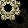 Mandala retro dark background. Background with oriental round pa