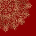 Mandala retro red background. Background with oriental round pat