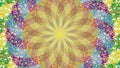 Mandala rotation in bright colors. Circular rotating pattern. Psyhedelic Video.