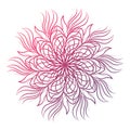 Mandala. Round floral ornament isolated on white background. Decorative design element. Outline vector illustration for Royalty Free Stock Photo