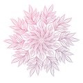 Mandala. Round floral ornament isolated on white background. Decorative design element. Outline vector illustration for Royalty Free Stock Photo