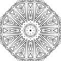 Mandala. Round Ornament Black White Pattern. Vintage decorative elements. Hand drawn background. Arabic, Islam, Indian. Vector Royalty Free Stock Photo