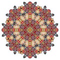 Mandala round ornament, tribal ethnic circular