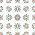 Scandinavian floral vector seamless pattern. Nordic geometric background