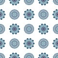 Scandinavian floral vector seamless pattern. Nordic geometric background