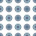 Scandinavian floral vector seamless pattern. Nordic geometric background