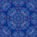 Mandala seamless pattern background with marine animals ornament.