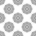 Fantasy seamless pattern with ornamental mandala.