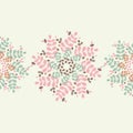 Mandala. Seamless pattern. Multicolored painted leaves and branches. Sacred image. Vintage decorative elements. Royalty Free Stock Photo