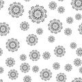 Mandala seamless pattern on white background