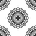 Fantasy seamless pattern with ornamental mandala.