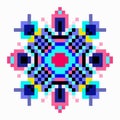Mandala of small pixels on a white background