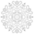 Mandala with snowflake, Christmas trees and lollipops. Royalty Free Stock Photo