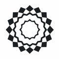Geometric Icon: Black And White Abstract Flower Logo