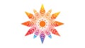 Mandala Starburst Ethnic Floral Decorative Radial Pattern Element, vector design Generative AI Royalty Free Stock Photo