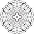 Mandala style black and white image part 3. Royalty Free Stock Photo