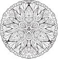 Mandala style black and white imagepart 2. Royalty Free Stock Photo