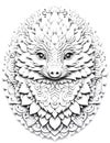 Mandala Style Hedgehog Portrait Coloring Page: Serene Harmony