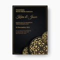 Mandala style luxury dark wedding invitation