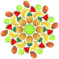 Mandala Summer Fruit and Juice 1 Royalty Free Stock Photo