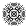 Mandala design with sharp sword ornaments. Royalty Free Stock Photo