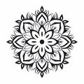 Minimalistic Mandala Design: Free Vector Illustration Of Silhouette Flowers