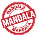 MANDALA text written on red round stamp sign