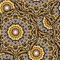 Mandala texture in bright colors. Seamless pattern on indian style. Abstract vector background Royalty Free Stock Photo