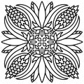 Mandala tile ornament. Coloring book page