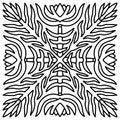 Mandala tile ornament. Coloring book page