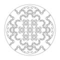 Mandala coloring page. Abstract. Art Therapy. Anti-stress. Vector illustration black and white. Royalty Free Stock Photo