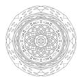 Mandala coloring page. Abstract and interlaced. Art Therapy. Anti-stress. Vector illustration black and white. Royalty Free Stock Photo