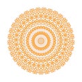 Ethnic Mandala Fashion Fabric Floral Orange Digital Designed Vector Art Object Illustration.Abstract Vintage Ornamental Design