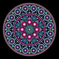 Mandala vector dot painting style, Aboriginal folk art, Australian traditional ethnic design Royalty Free Stock Photo