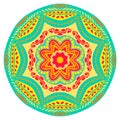 Mandala. Vector ornament, colorful round decorative element in trendy colors for your design Royalty Free Stock Photo