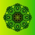 Mandala. Vector ornament, green round decorative element for your design Royalty Free Stock Photo