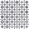 Mandala Vector Pack of 36, for coloring book. Anti-stress therapy patterns. Royalty Free Stock Photo