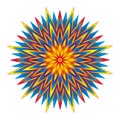 Geometric colorful mandala star. Circular ornament. Vector drawing.