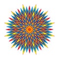 Geometric colorful mandala star. Circular color ornament. Vector.