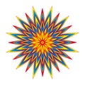 Geometric colorful mandala star. Circular ornament. Vector drawing.