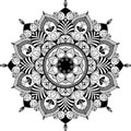 Mandala, zentagle inspired illustration, black and