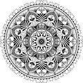 Mandala, zentangle inspired illustration, black