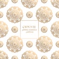 Oriental gold and white ornate vector seamless pattern
