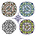 Mandalas background.Orient,ethnic pattern set